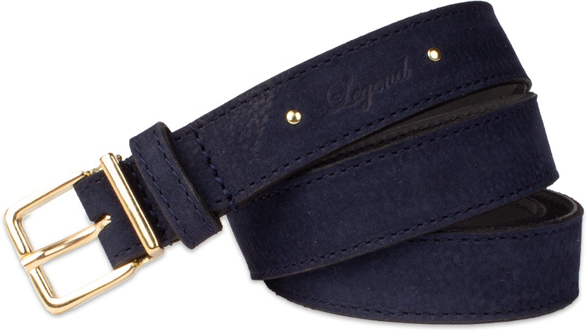 Legend Dames - Leren riem - Blauw - 80cm