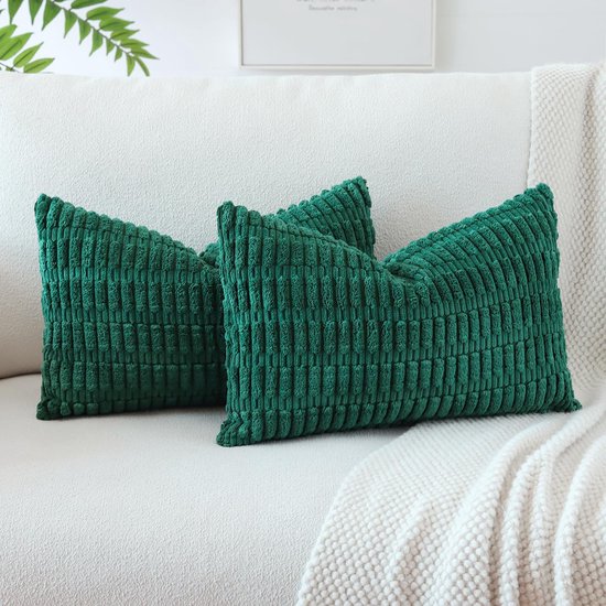 Foto: Ibenzoa set van 2 luxe corduroy kussenslopen voor moderne sfeer in huis en tuin