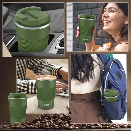 Geïsoleerde Koffiebeker 380 ml - Dubbelwandige Thermosmok voor Warme en Koude Dranken — afbeelding 5