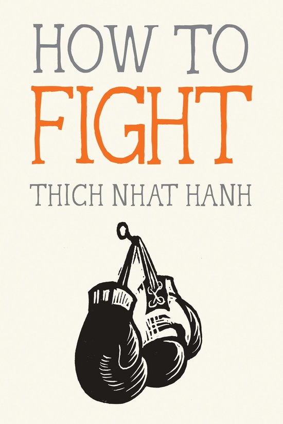 Boek 'How To Fight' met de titel in oranje en grijs en een tekening van bokshandschoenen.