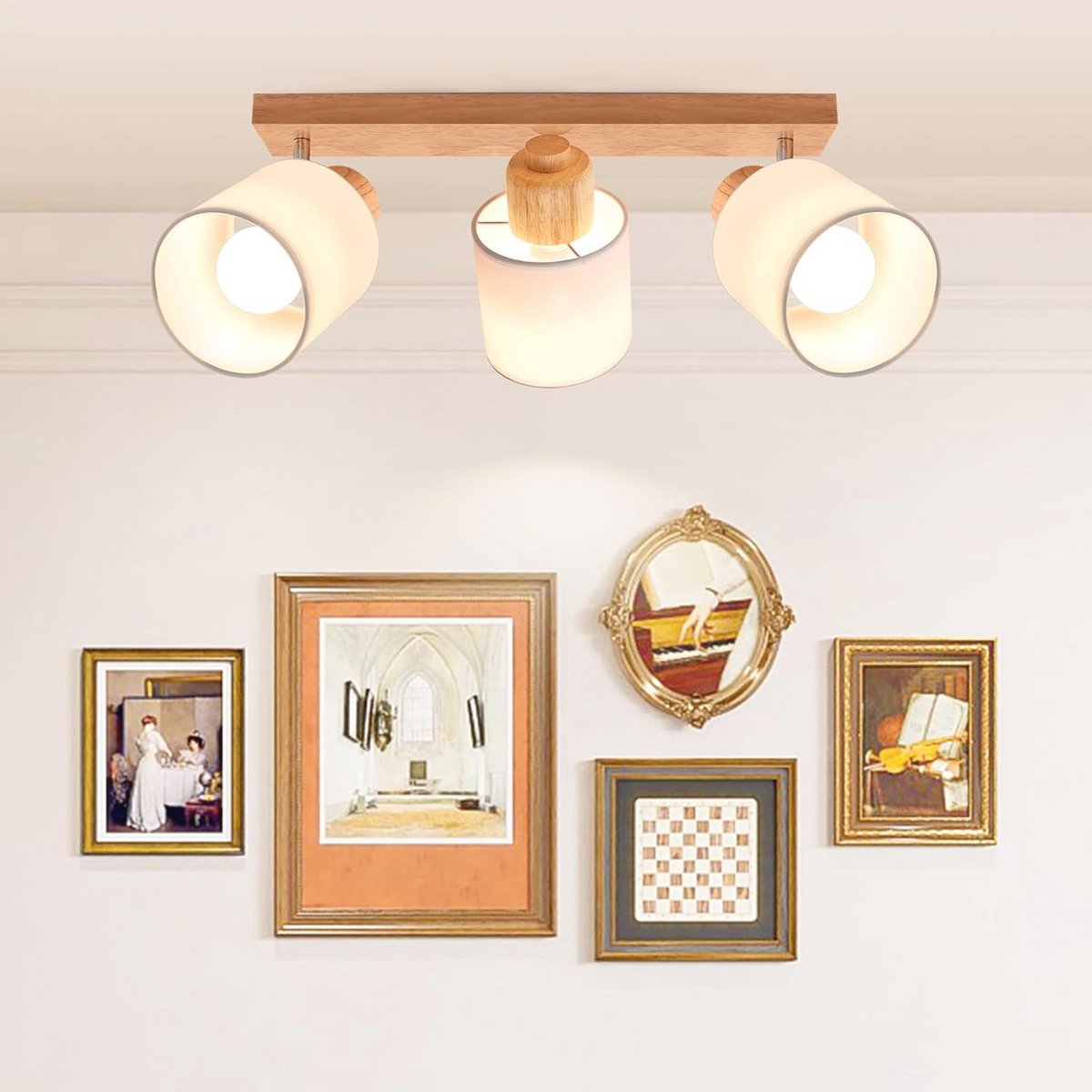 Vintage Plafondlamp met Verstelbare Spots voor Woning en Keuken