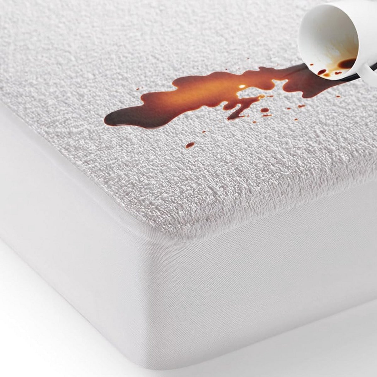100% waterdichte Super King matrasbeschermer - extra diep - katoenen badstof - absorberend en machinewasbaar