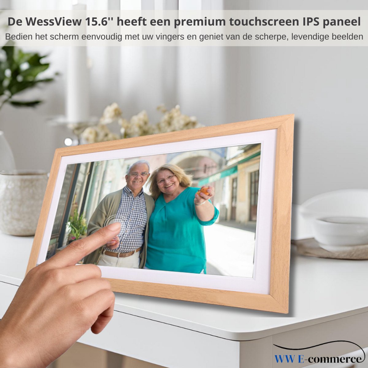 WessView Digitale Fotolijst 15.6 inch - WiFi & Frameo App - 32 GB Intern Geheugen thumbnail 6