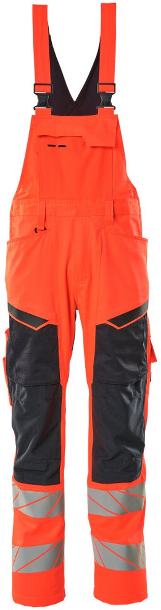 Mascot Accelerate Safe Amerikaanse overall met kniezakken 19569-236 - hi-vis rood/donkermarine - C54 - 76