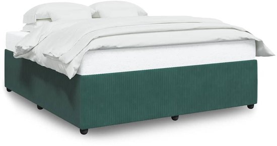 vidaXL - Cadre de lit - velours - vert foncé - 200x200 - cm