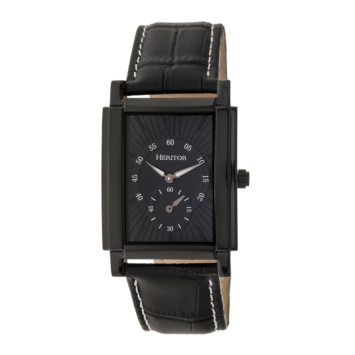 Heritor Automatic Frederick horloge met leren band - Zwart