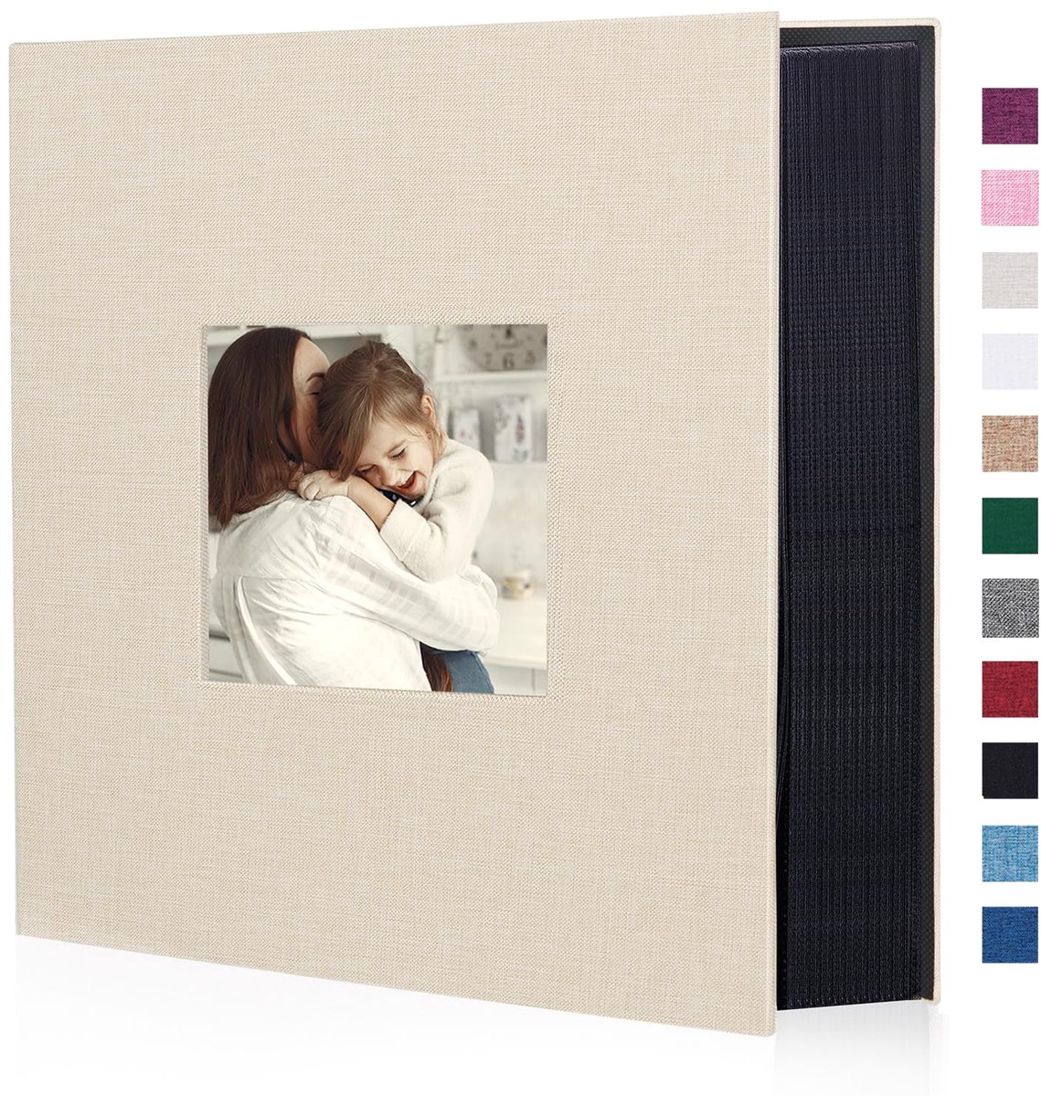 Ibenzoa® Stijlvol en Ruim Fotoalbum voor 1000 Foto's met Linnen Omslag in Beige Tinten