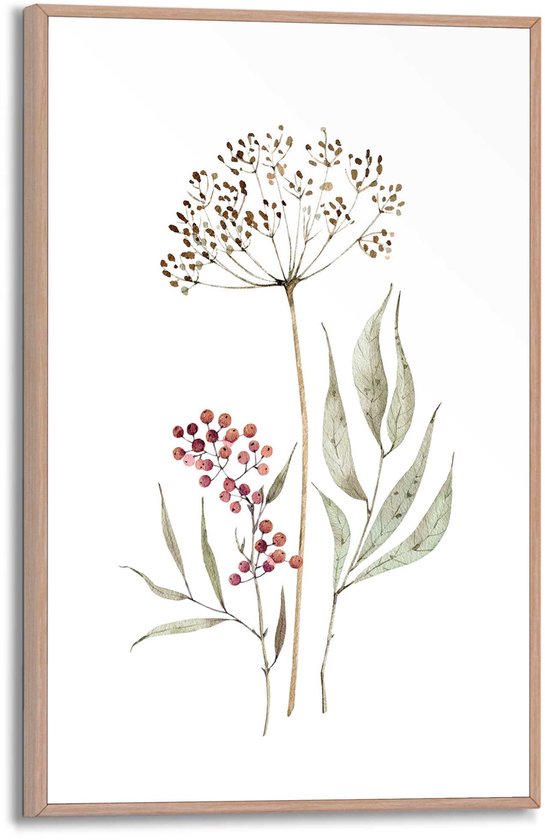 Reinders Schilderij Aqua Flowers - 30x20cm - Hout - REINDERS