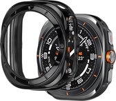 Bandz TPU hoesje geschikt voor Samsung Galaxy Watch Ultra / Ultra 2025 - gegalvaniseerde TPU case - hoes met extra beschermende randen (zwart)