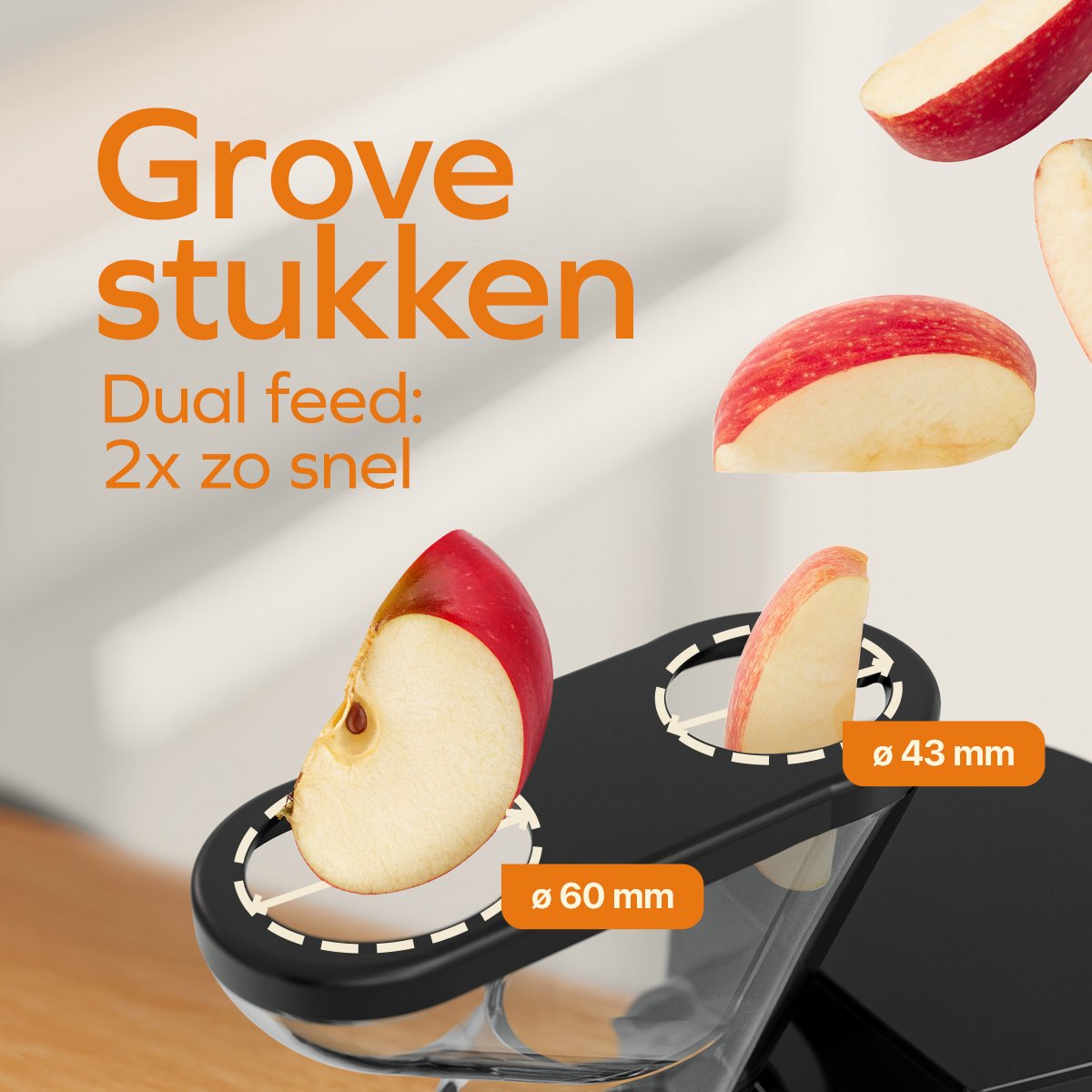 KitchenBrothers Slowjuicer - Dual Feed - 43 & 60 mm invoer thumbnail 4