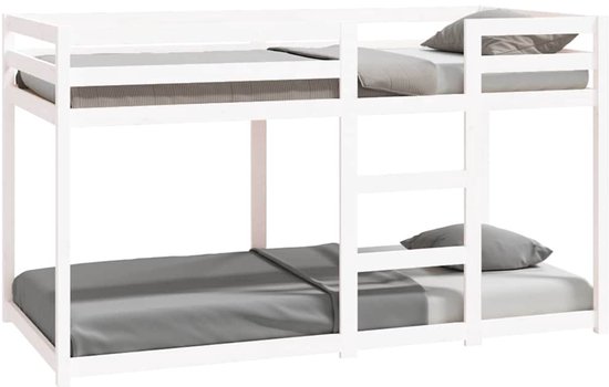 Lit superposé vidaXL en bois de pin massif blanc 90 x 190 Kids