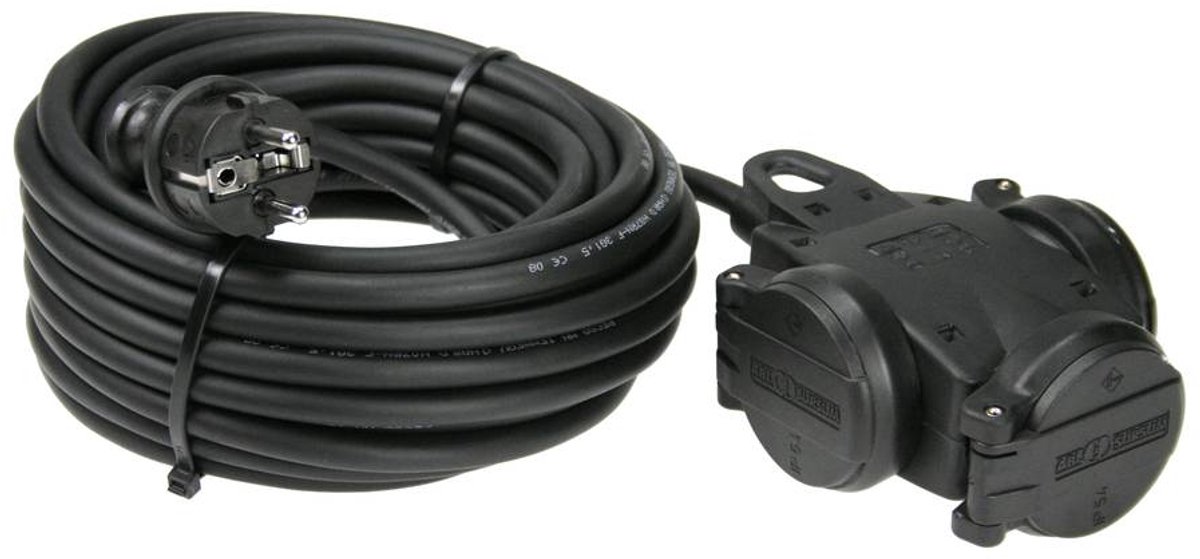 AS Schwabe 60456 Stroom Verlengkabel 16 A Zwart 10.00 m H07RN-F 3G 1,5 mm²