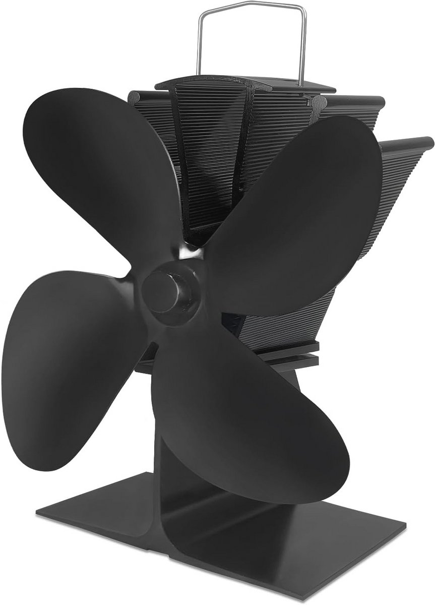 Kachelventilator - Open haard ventilator met 4 bladen - Stil en energiezuinig - Circulatie van warme lucht