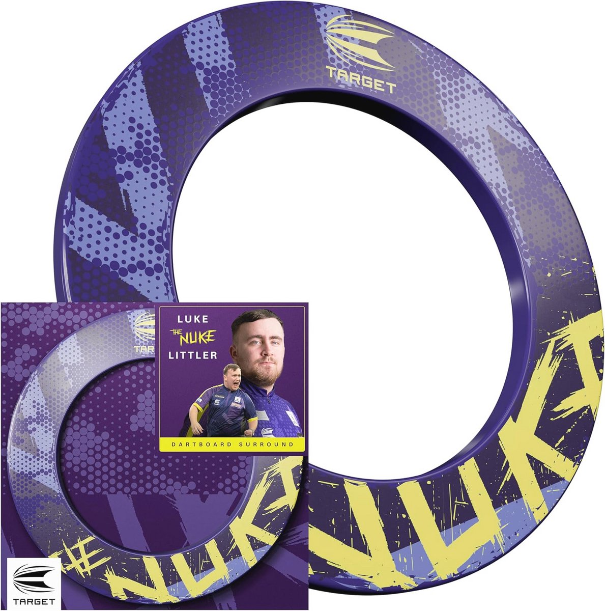 Dartbord Beschermer Ring | Compatibel met Steel Tip Dartborden | Paarse & Gele Dart Surrounds