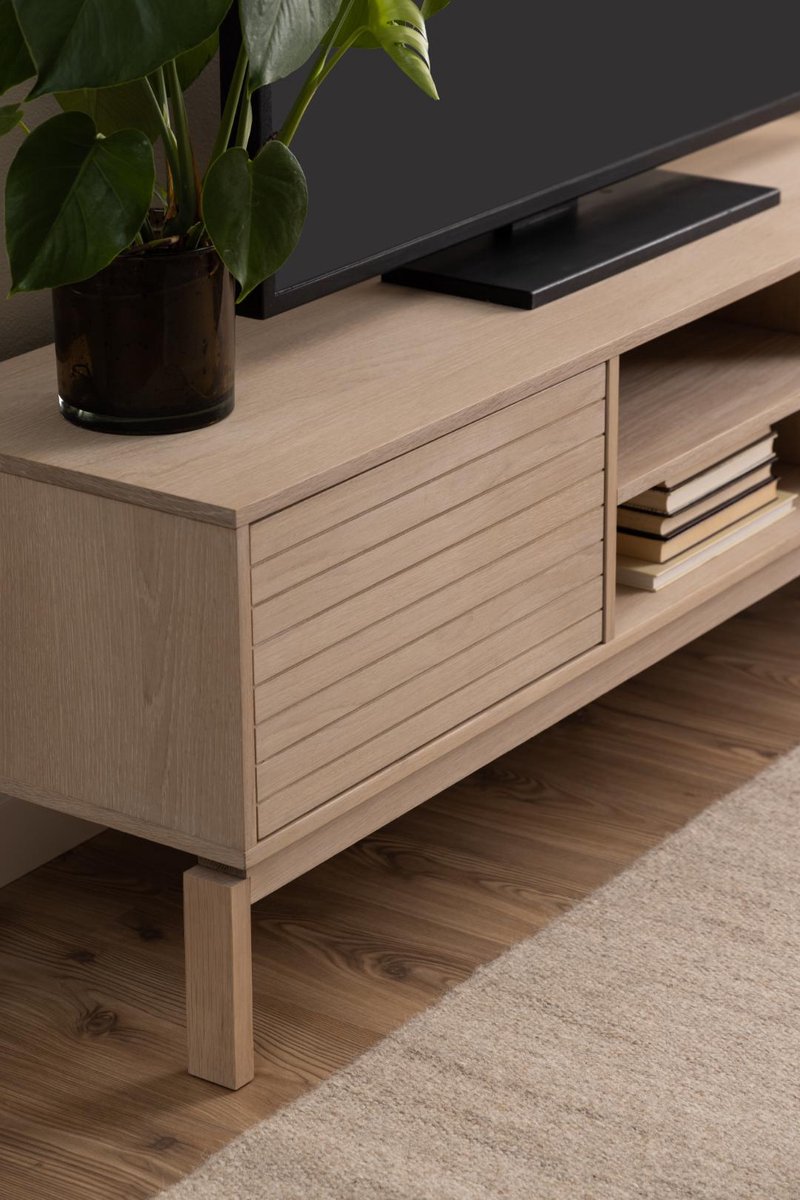 Giga Living Tv-Meubel Klevik - Naturel - 160x40x50cm Wit