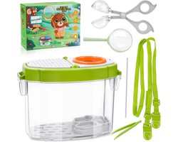 foto van Kinder Insectendoos - Vergrootglas Insectenverzamelaar - Observatiebox - Vergrootglas voor Kinderen - Outdoor Onderzoekerset - Met Draagband & Pincet - Bug Catcher Container