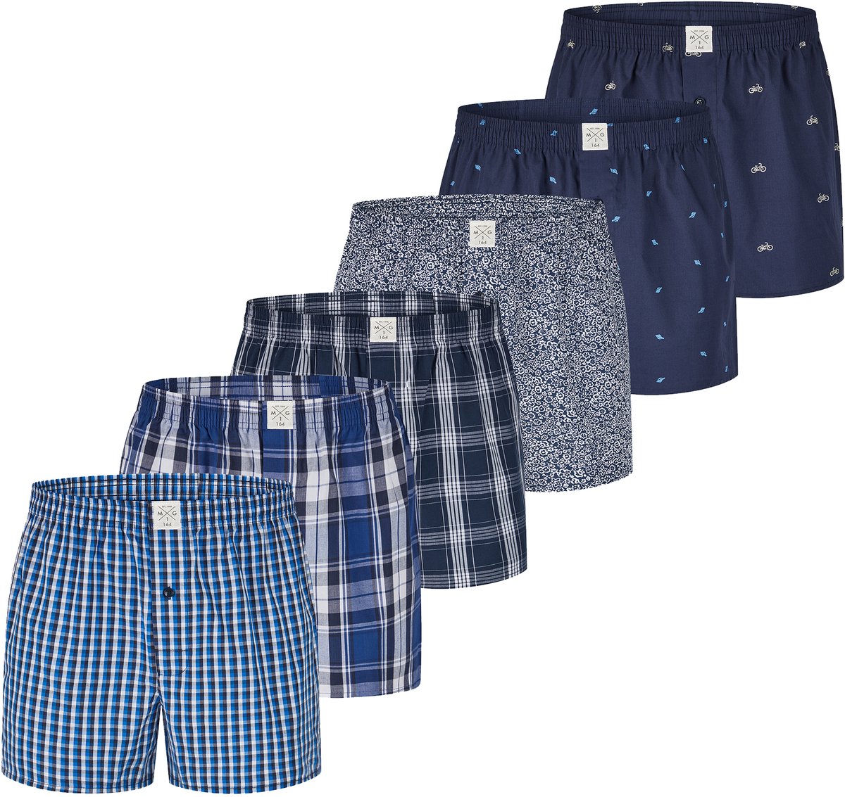 MG-1 Wijde Kinder Boxershorts Jongens 6-Pack D510K - Maat 176