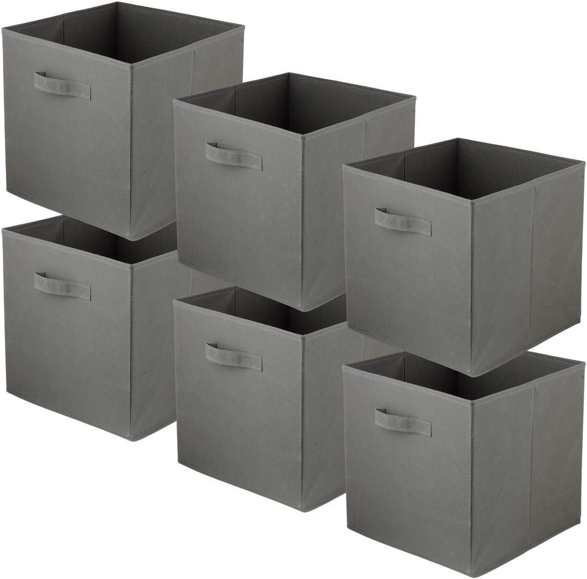 LAVITA Opbergmandenset 6 Stuks 31x31x31 cm - Donkergrijs - Opvouwbaar - Textiel - Kast Organizer - Luxe