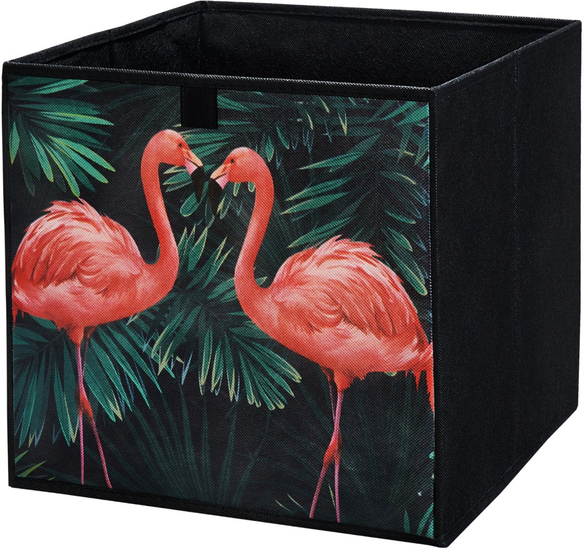 LAVITA® Opbergmand Textiel - 31x31x31 Flamingo's - 1 stuk - Opbergbox Kast Organizer Opbergdoos - Kastlade Verdeler Voor Kleding Ondergoed Badkamer Kledingkast - Vouwdoos Stoffen Doos Opbergdozen