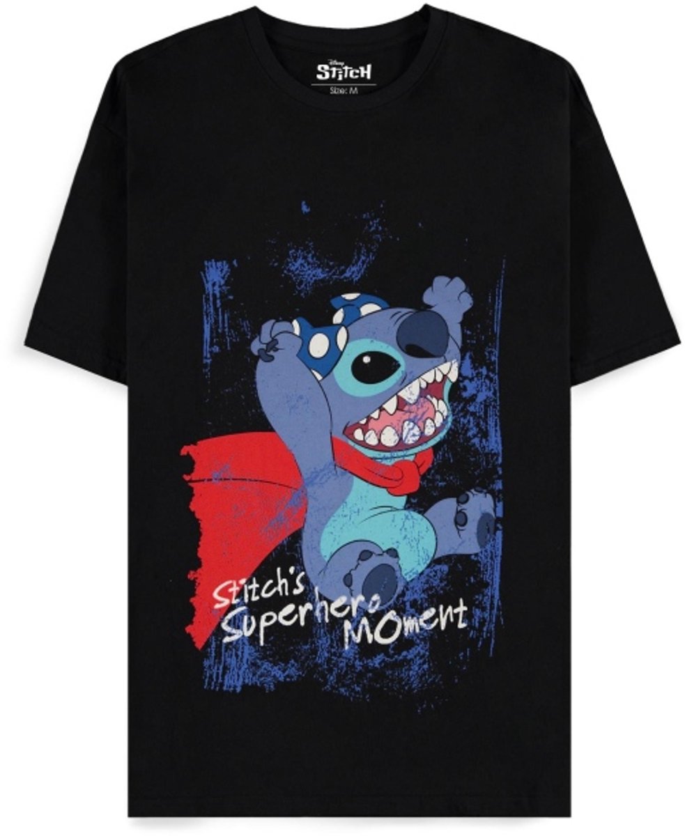 Disney Lilo & Stitch - Superhero Heren T-shirt - XS - Zwart