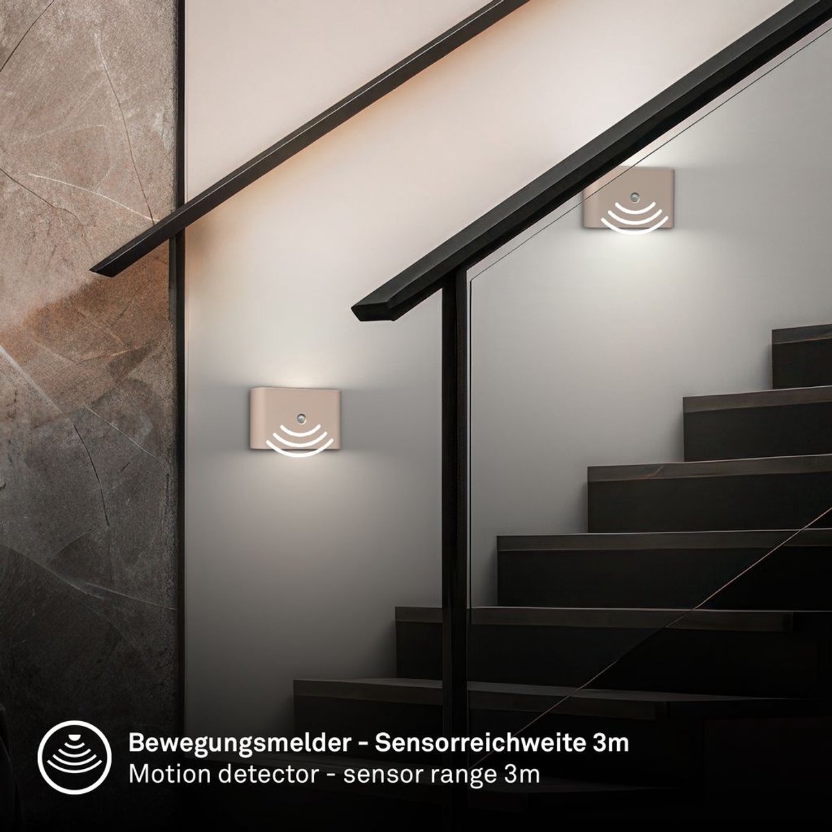 Briloner LED Lampe Murale Batterie, Détecteur De Mouvement, Capteur