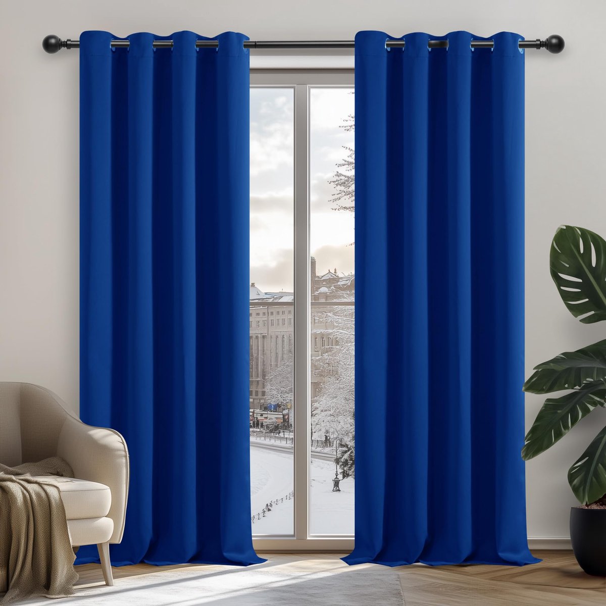 Unyqoos Elegante Verduisteringsgordijnen met Gemakkelijk Ophangsysteem voor Optimale Slaapervaring blauw