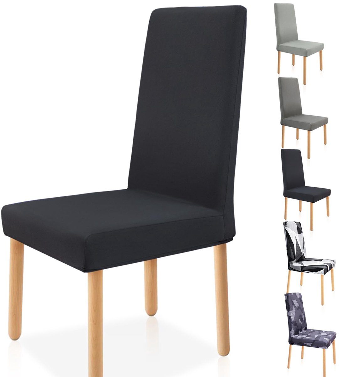 Ibenzoa® Stretchbare en Wasbare Stoelhoezen Set van 6 voor Diverse Stoelen in Huis en Kantoor