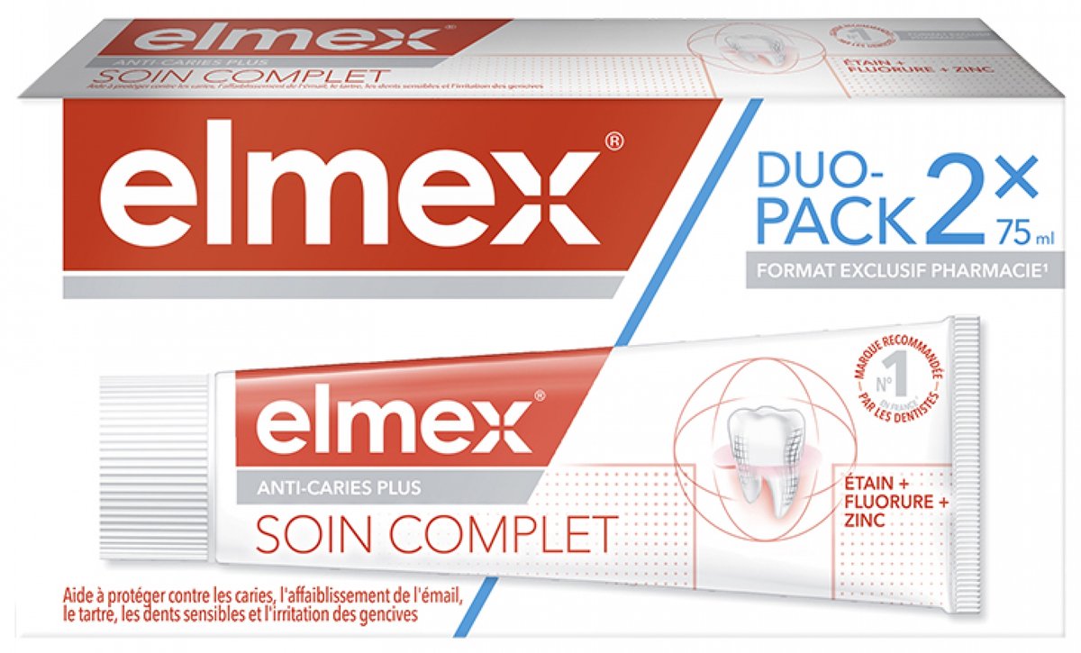Goedkoopste Elmex Soin Complet Dentifrice Anti-Caries Plus 2 x 75 ml