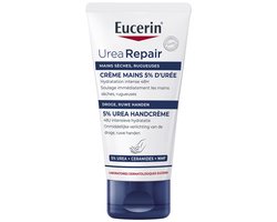 Eucerin UreaRepair Handcrème 5% Urea - Ureum en Ceramiden Crème voor Droge en Ruwe Handen - Extreem droge huid - 75ml