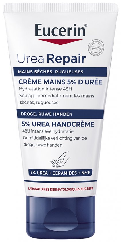 Eucerin UreaRepair Handcrème 5% Urea - Ureum en Ceramiden Crème voor Droge en Ruwe Handen - 75ml
