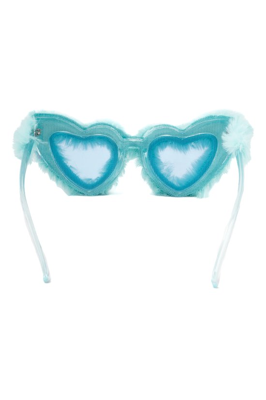 KIMU Hartjes Bont Zonnebril - Blauw Montuur Kunststof - Blauwe Glazen - Koekiemonster Papegaai Ara Sully Gonzo Stitch Zonnebril Dons Zacht Sinterklaas Kado van KIMU — afbeelding 3