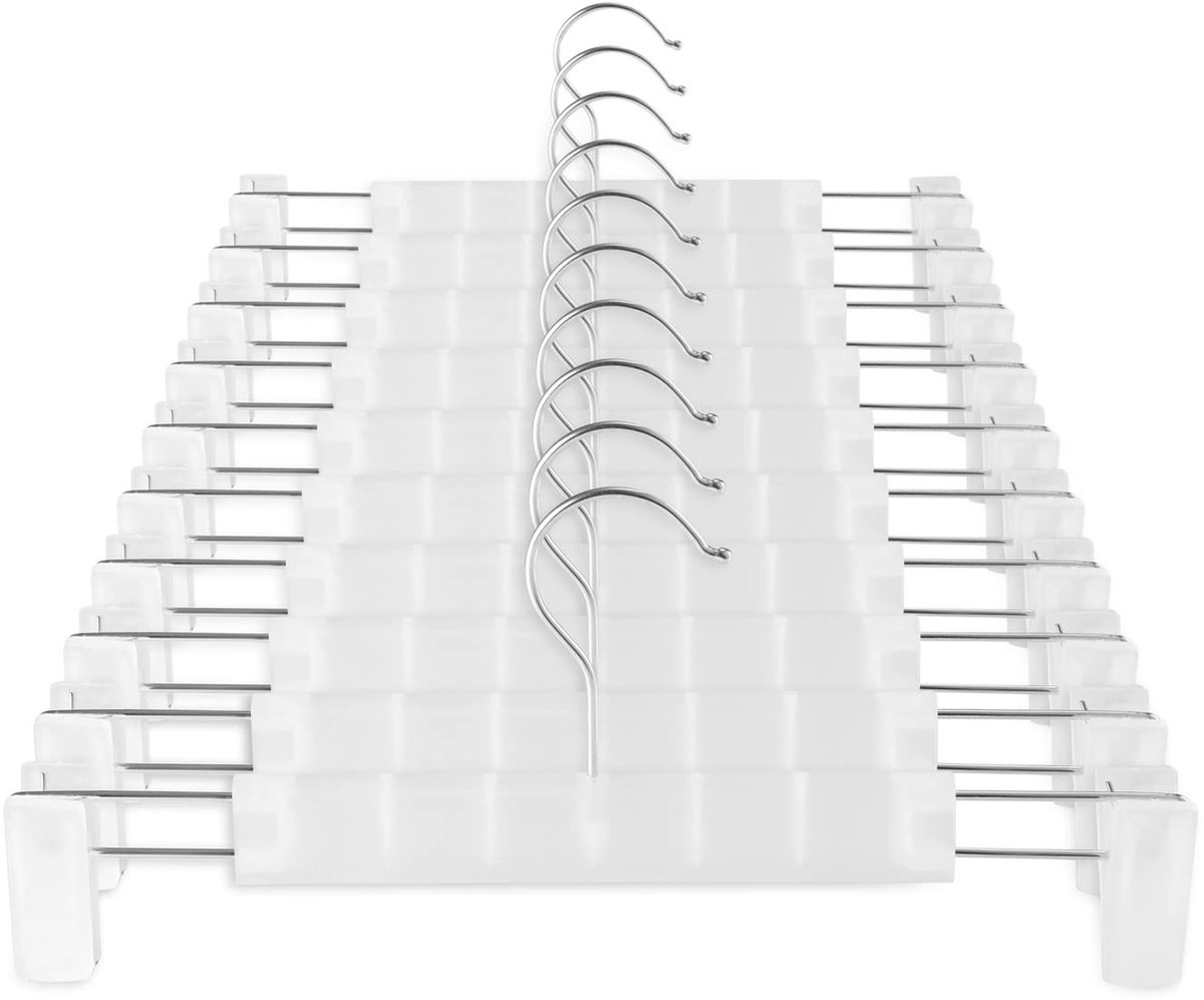 Ibenzoa® Ruimtebesparende Kleerhanger Set met Verstelbare Clips en Draaibare Haak voor Diverse Kledingstukken