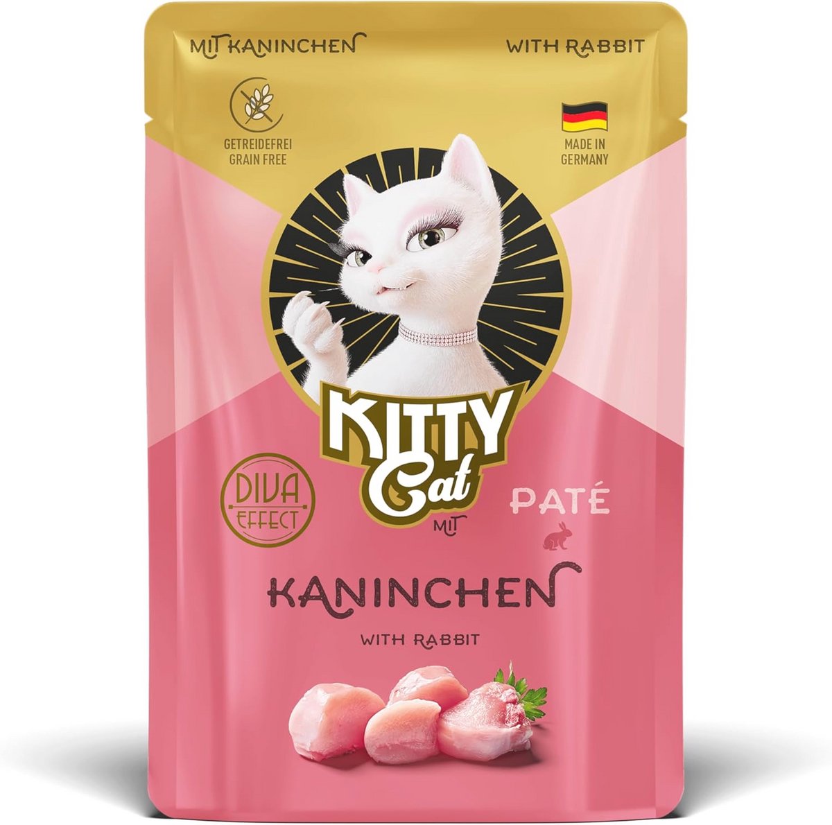 Graanvrij Kattenvoer met Konijn en Zalmolie – 6 x 85g Volledig Voer voor Katten