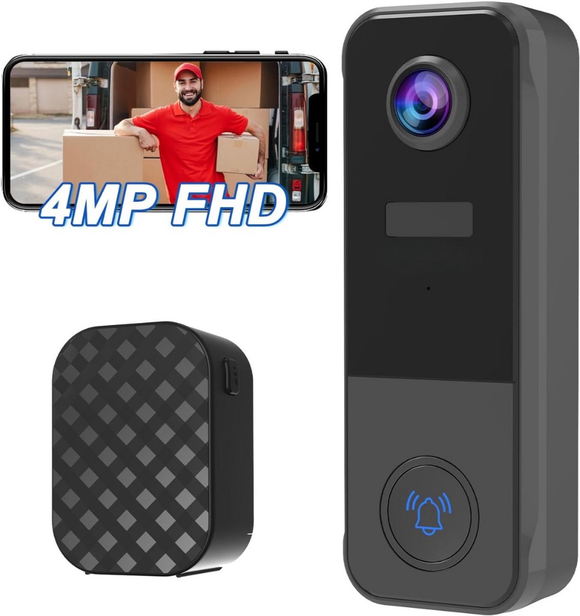 Video Draadloze Video Deurbel met Camera en App - Video - €204,09
