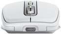 Witte Logitech MX Anywhere 3S muis, gezien vanaf de voorkant met USB-C poort.