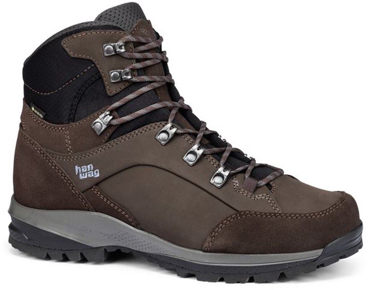 Hanwag Banks Straight Fit Extra GTX Mocca Asphalt Wandelschoenen Heren Mocca/asphalt