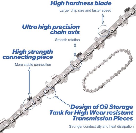 Mini Kettingzaagketting 4 Inch - 2 Stuks - Vervangende Gelegeerde Stalen Ketting — afbeelding 4