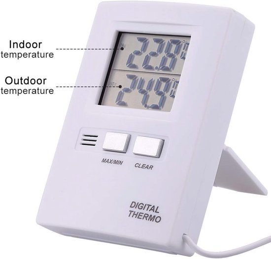 Digitale Thermometer, Mini-LED-display Digitale Temperatuurmeter Sondesensor Digitale LCD-thermometer Wit Digitale Thermometer, Mini-LED-display Digitale Temperatuurmeter Sondesensor Digitale LCD-thermometer Wit