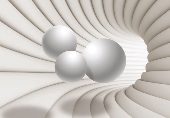 Papier peint photo - Papier peint Vinyl - Tunnel 3D avec Balles - 368 x 280 cm