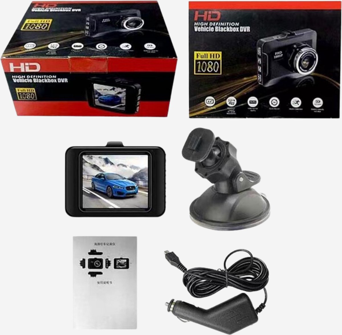 Full HD Dashcam voor auto - Dashcam voor auto voor en achter - Dual Dashcam - Nachtvisie, G-Sensor, Looprecording – foto 7