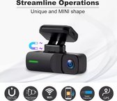 TechU™ Dashcam Camera – M14 Zwart – Dashboardcamera – App & Wifi – Full HD 1080P – GPS – 150° Wijdhoeklens – Nachtvisie – Loop recording – Bewegingssensor – G-sensor – Parkeermodus - voor auto