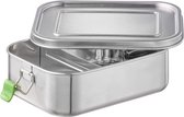 Hoogwaardige duurzame rvs lunchbox / lunchbox, 1.100 ml, incl. verdelingsmuur / lekvrije vers-houdt doos / Bento-doos voor kinderen, vrije tijd en volwassenen, middelgrote lunchdoos