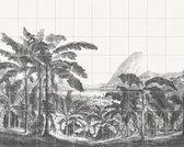 IXXI Palms and Mountain - Wanddecoratie - Bloemen en Planten - 200 x 160 cm