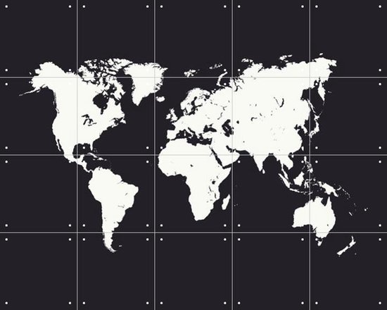 Foto: Ixxi world map black wanddecoratie grafisch ontwerp 100 x 80 cm