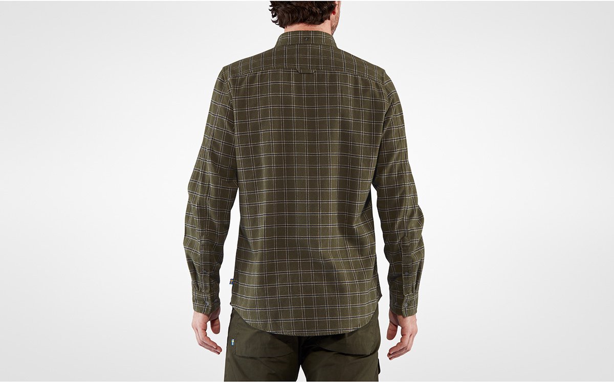 Fjallraven Ovik Flannel Shirt Men Heren Blouse Dark Blauw