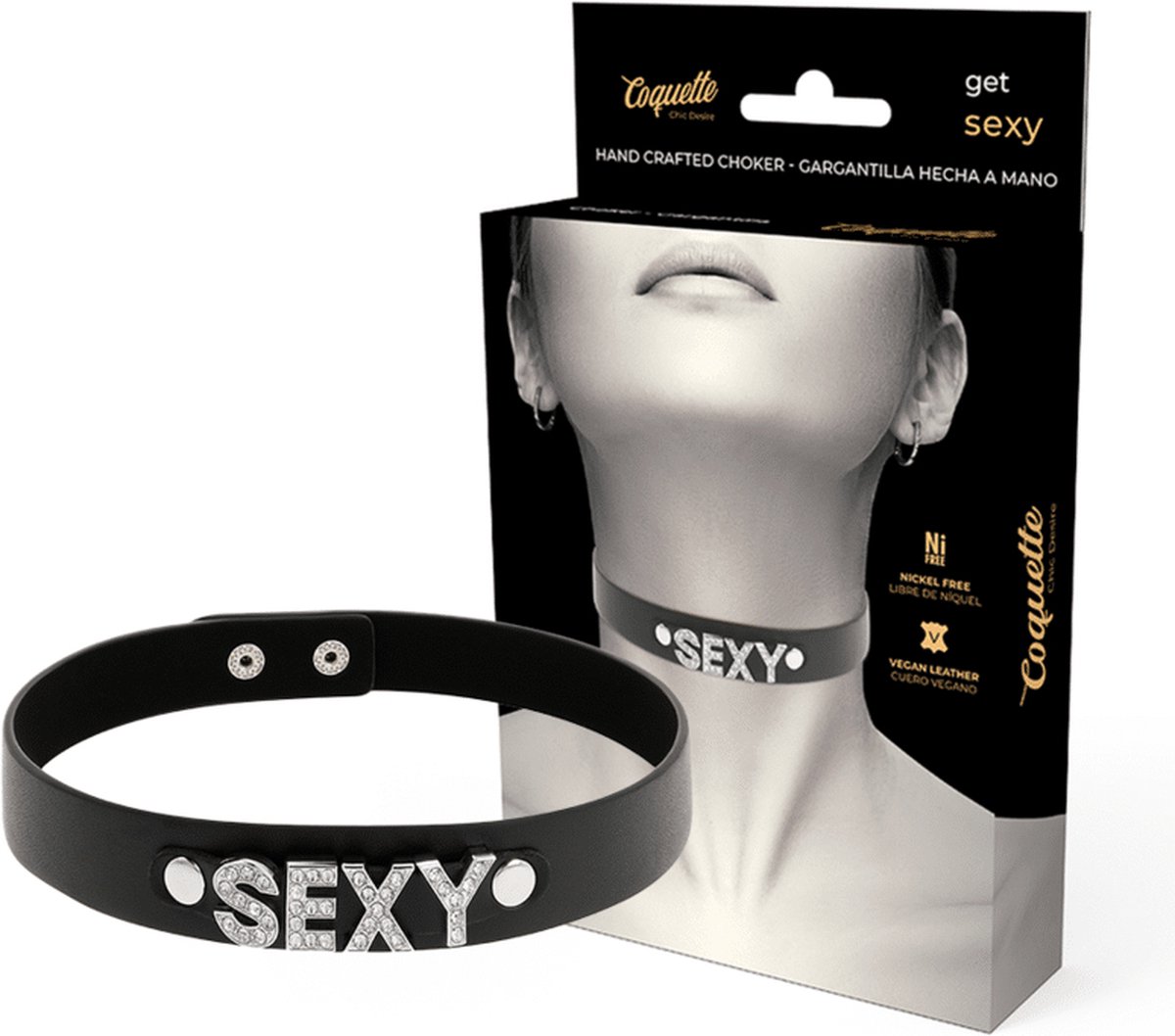 Goedkoopste COQUETTE ACCESSORIES | Coquette Hand Crafted Choker Vegan Leather - Sexy | BDSM | Bondage | Fetish | Kinky