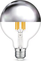 Yphix E27 LED kopspiegel lamp Capella G95 zilver 8W 2700K dimbaar - G95
