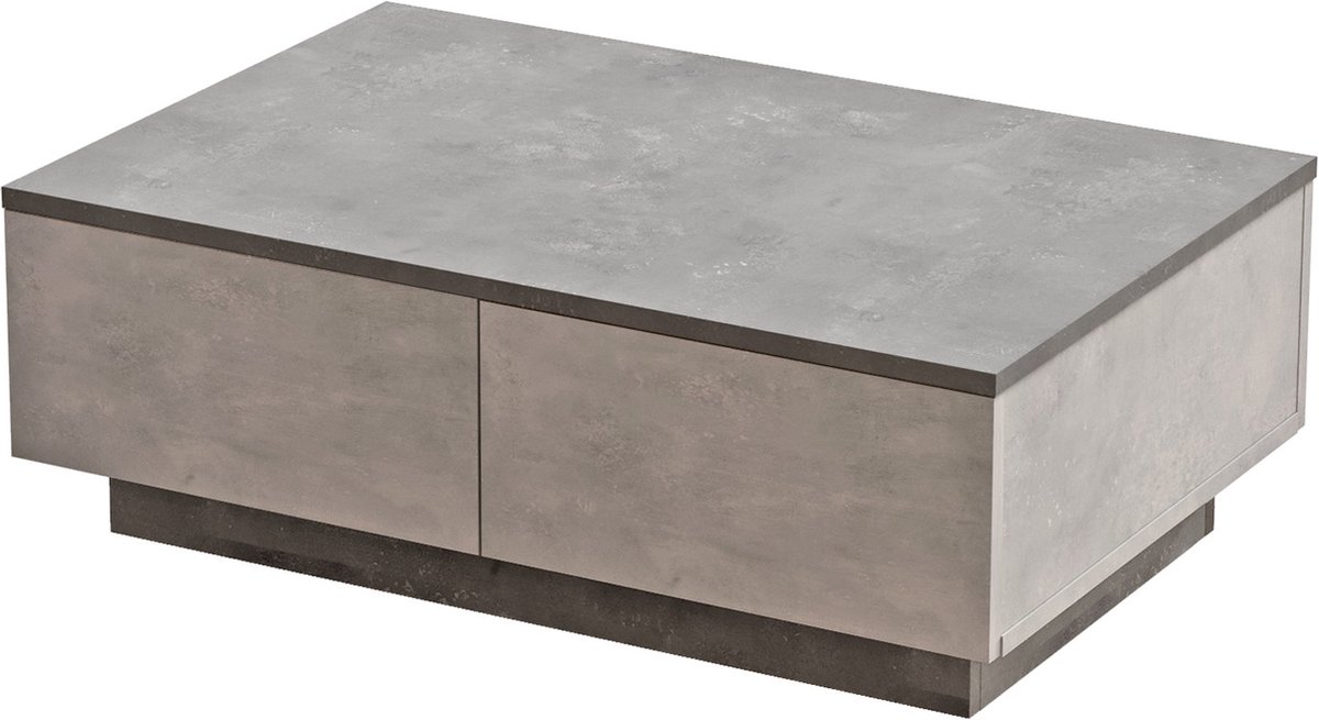 Salontafel - Stijlvol Antraciet & Zilver - Ruimtebesparend 90x31,6x60cm - Duurzaam Melamine