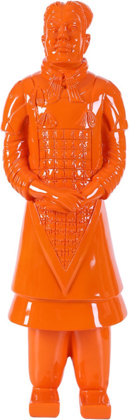 Fine Asianliving Statue en Terre Cuite Général Oranje L17xP15xH48cm