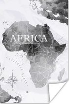 Poster Wereldkaart - Afrika - Verf - 20x30 cm